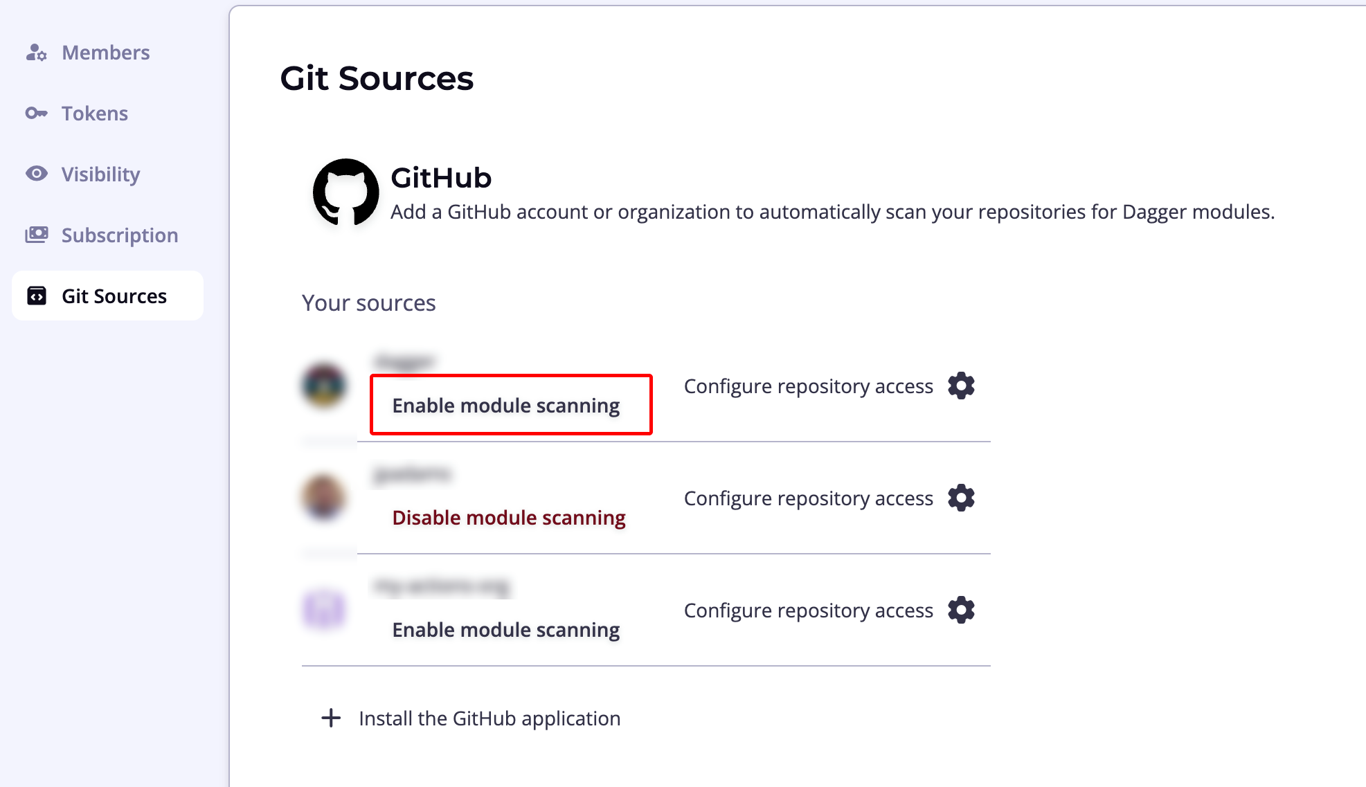 Module repository setup