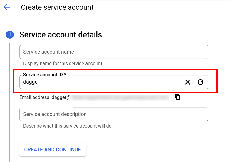 Create Google Cloud service account