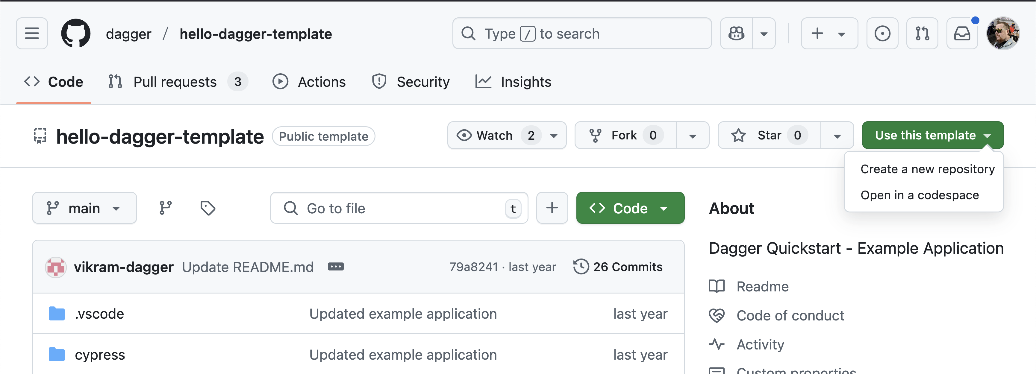 Create a repo from the hello-dagger-template repository